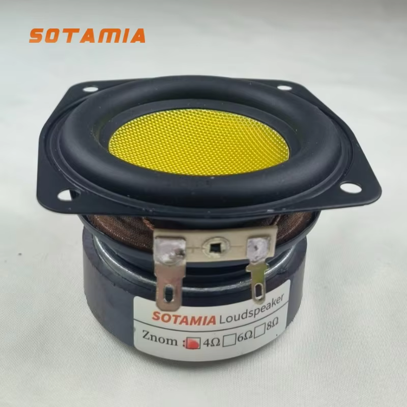 SOTAMIA 3 Inch 20W 4 Ohm Yellow Glass Fiber Subwoofer