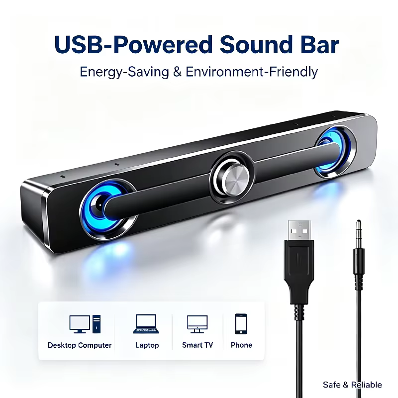 AyeBeau Portable USB Mini Stereo PC Speakers