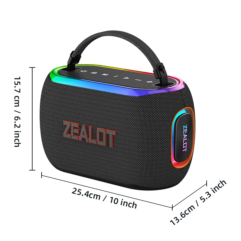 ZEALOT S182 Bluetooth Speaker 60W RGB Waterproof