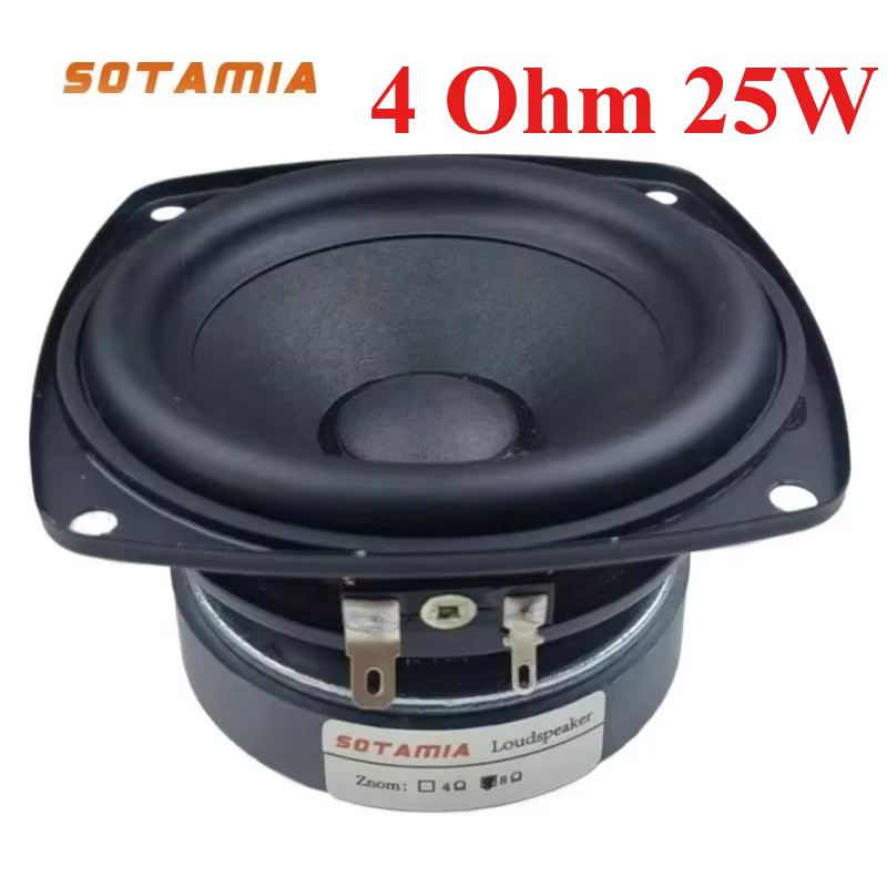 SOTAMIA 4 Inch 25W Full Range 4 Ohm DIY Speaker