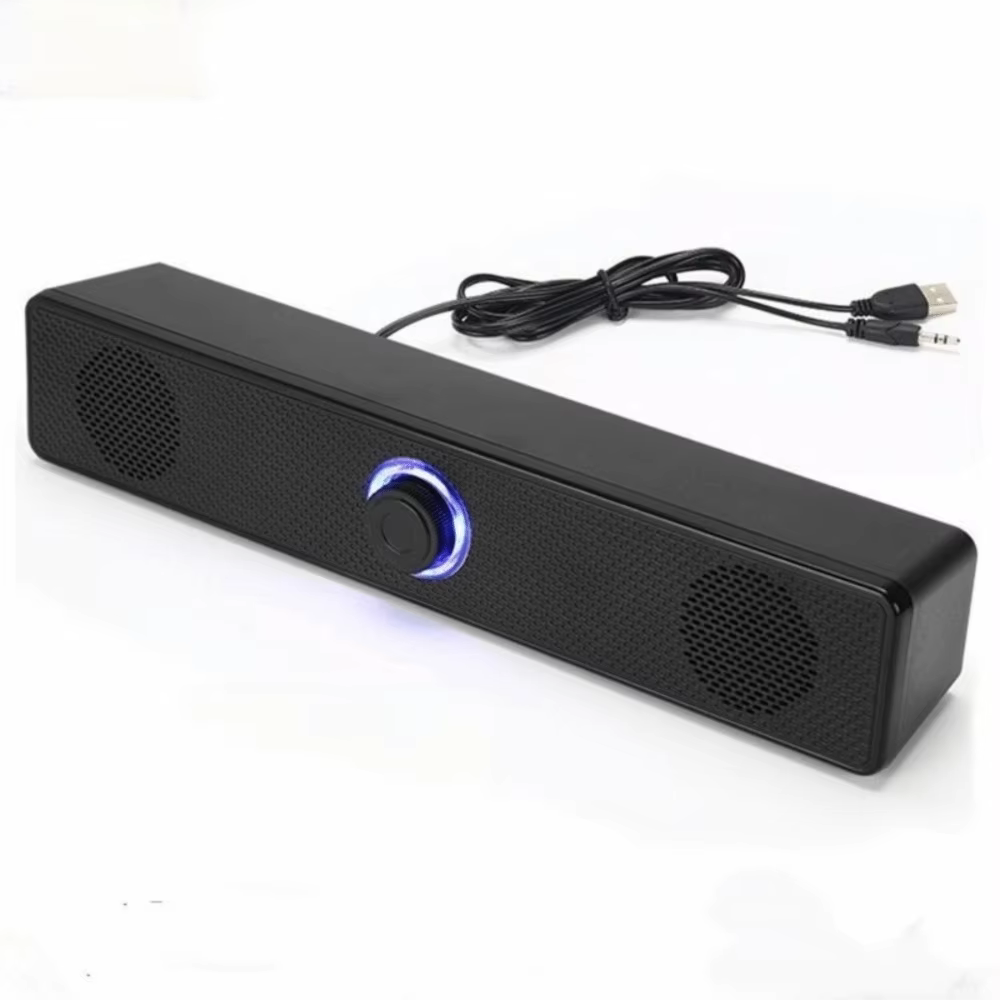 Compact Bluetooth Wired USB PC Soundbar Speaker with Bass