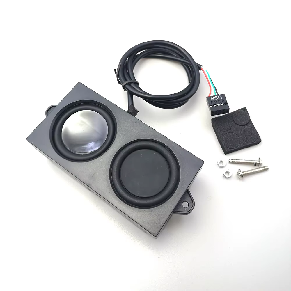 2pcs Computer Case with Built-in 5W Speakers and USB Sound Card