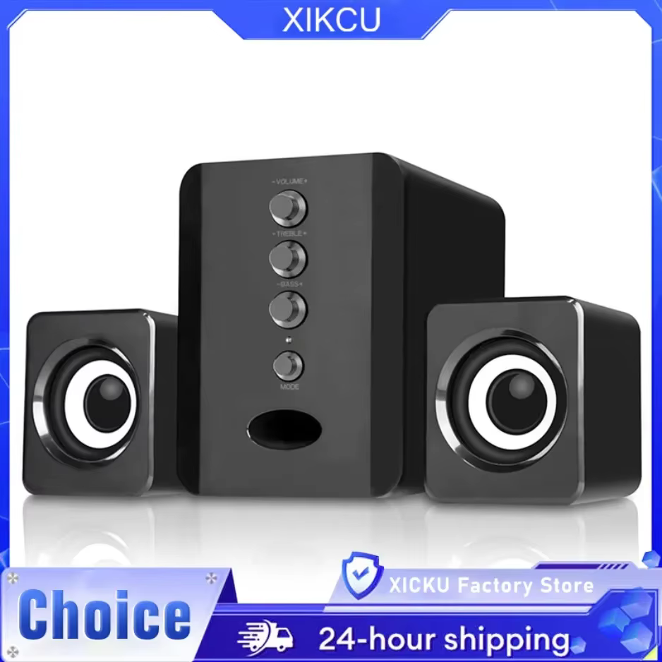 XIKCU Universal 3D Stereo Subwoofer PC Speakers USB Powered