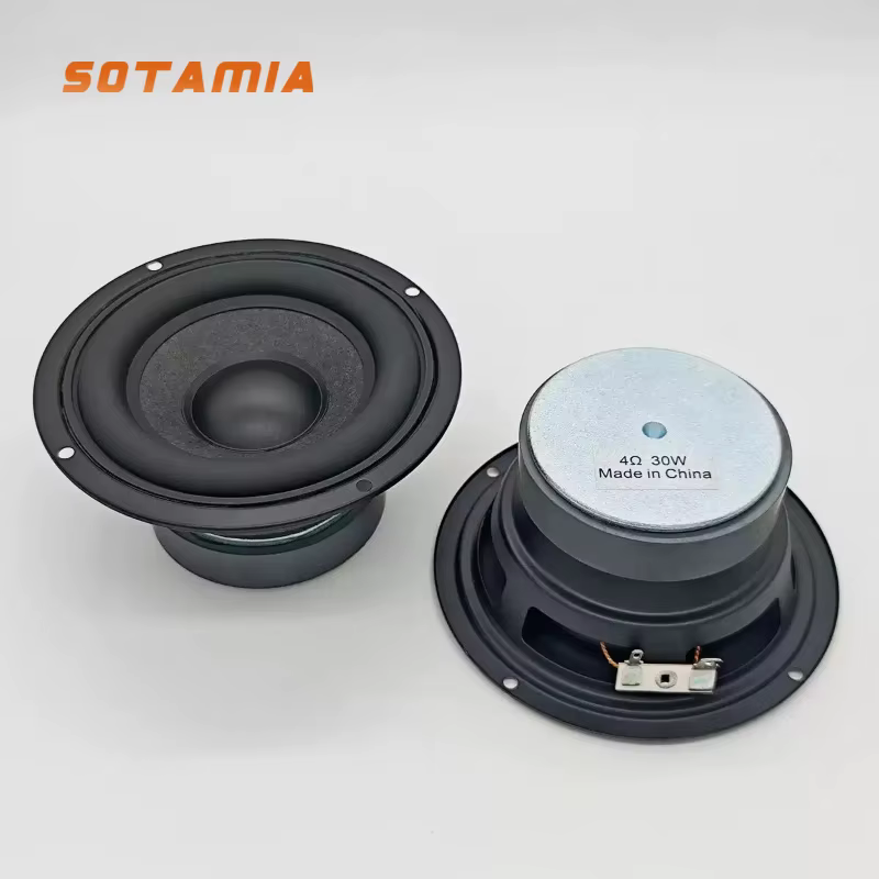 SOTAMIA 4.5 Inch Woofer Speaker 30W 4/8 Ohm Rubber Edge
