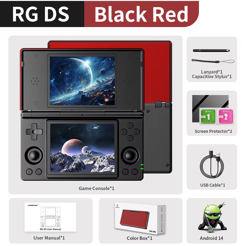 Anbernic RG DS Dual-Screen Flip Handheld Game Console