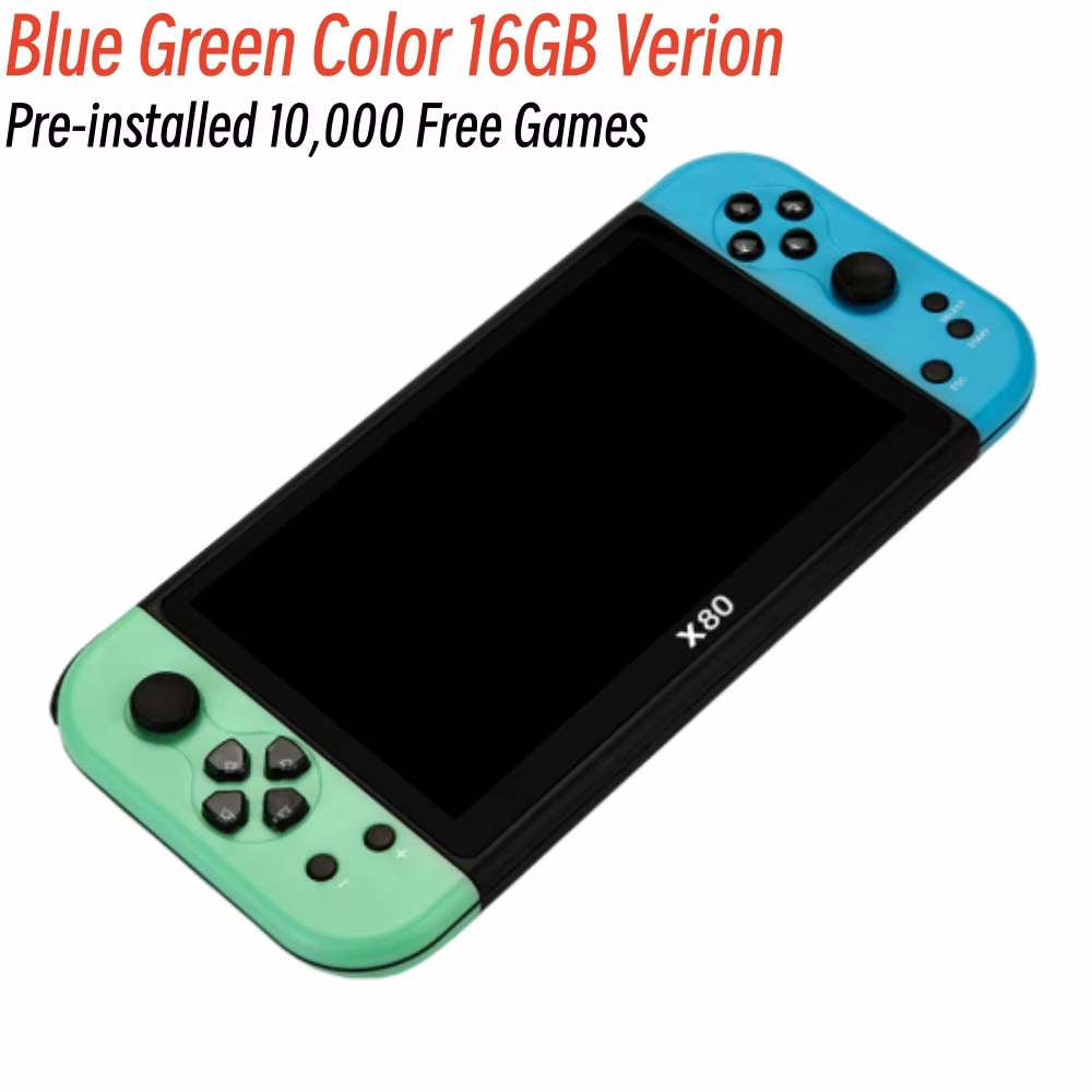X80 Portable Retro Game Console with 7-Inch Screen