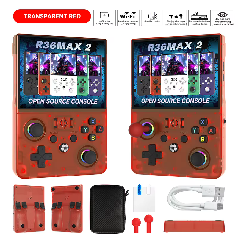 R36 Max2 Retro Handheld Game Console 4.5" IPS Screen