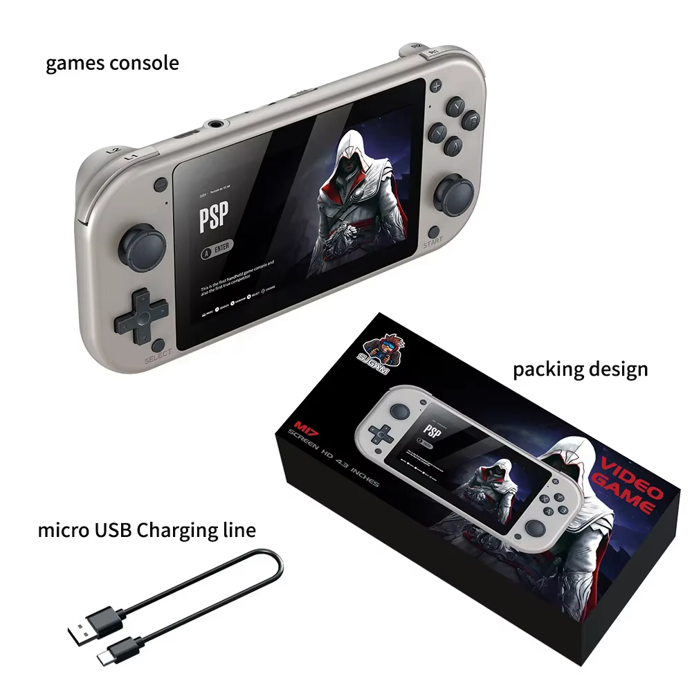 M17 Retro Handheld Console 4.3" IPS Screen 30000+ Games