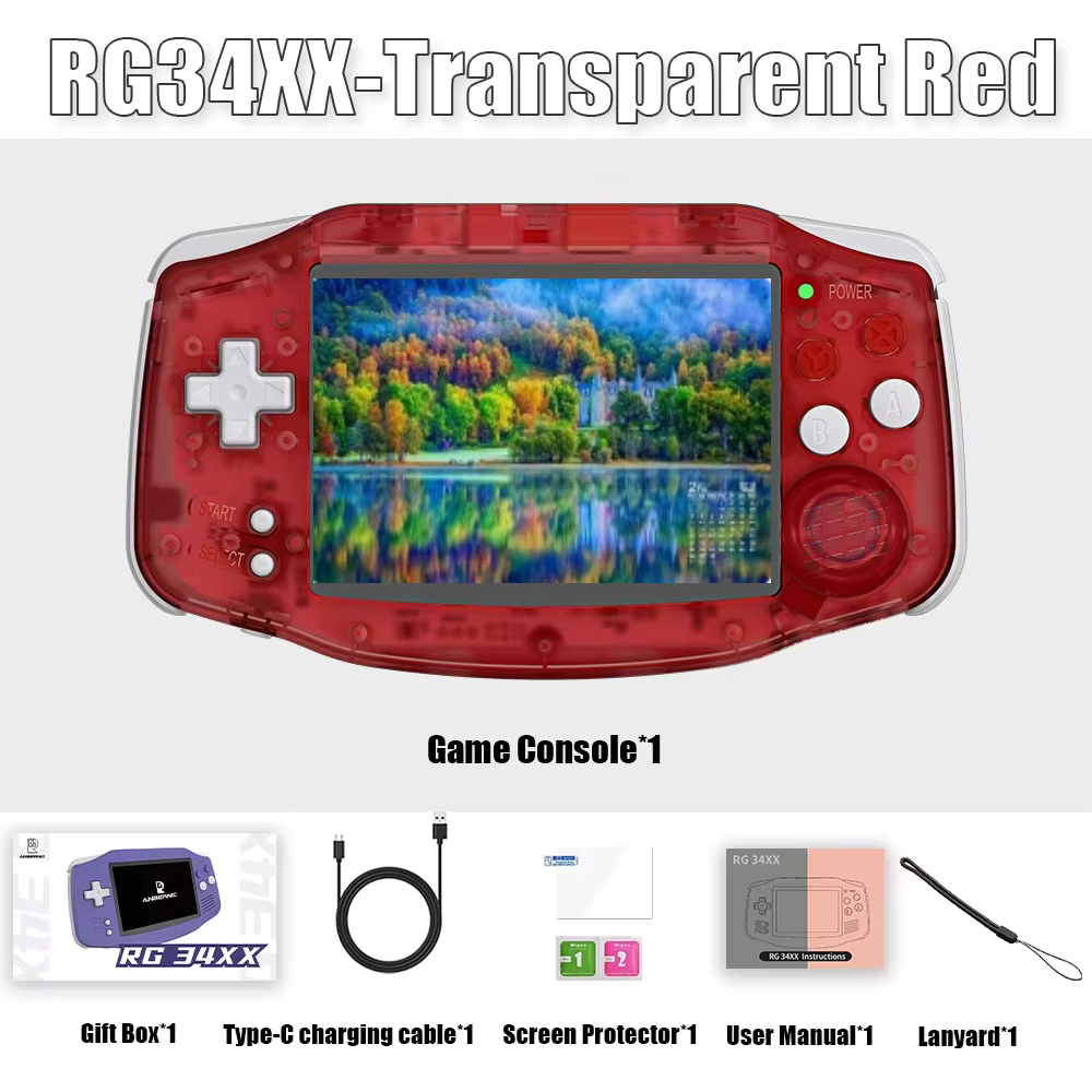 Anbernic RG34XX Retro Handheld Game Console 3.4" IPS