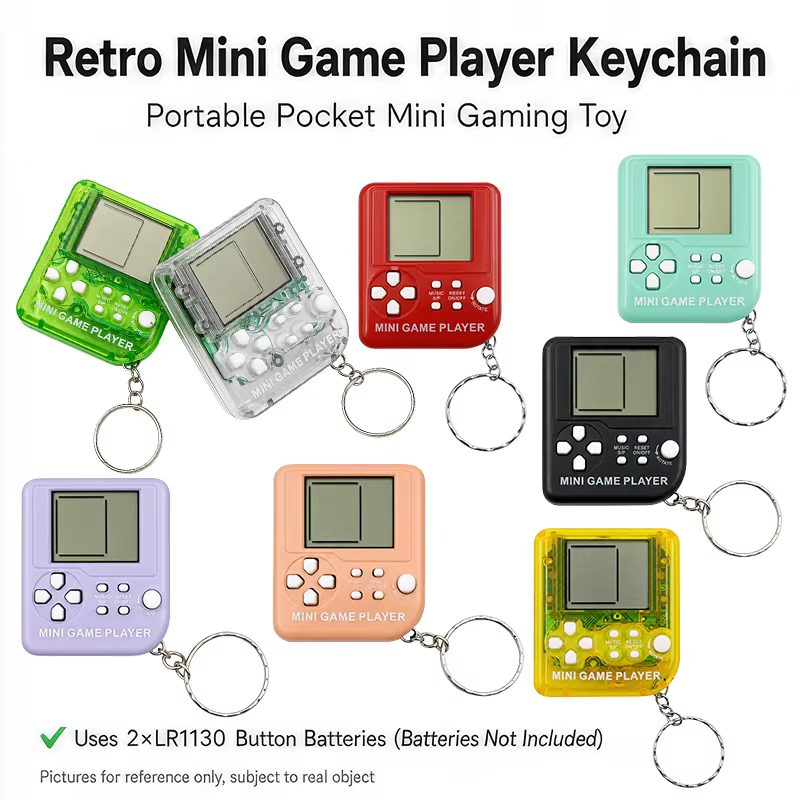 Mini Retro Handheld Game Console Keychain with 26 Games