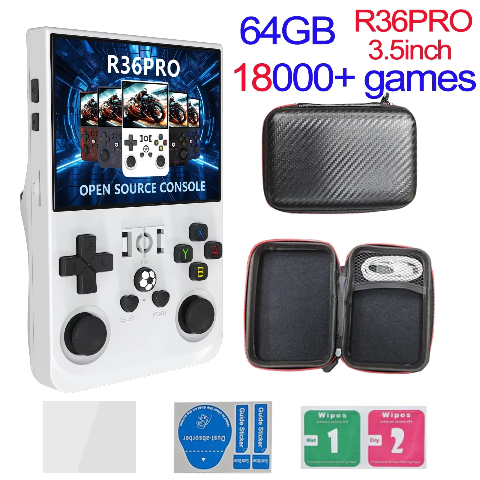 128G R36MAX Handheld Game Console with 21000+ Retro Games