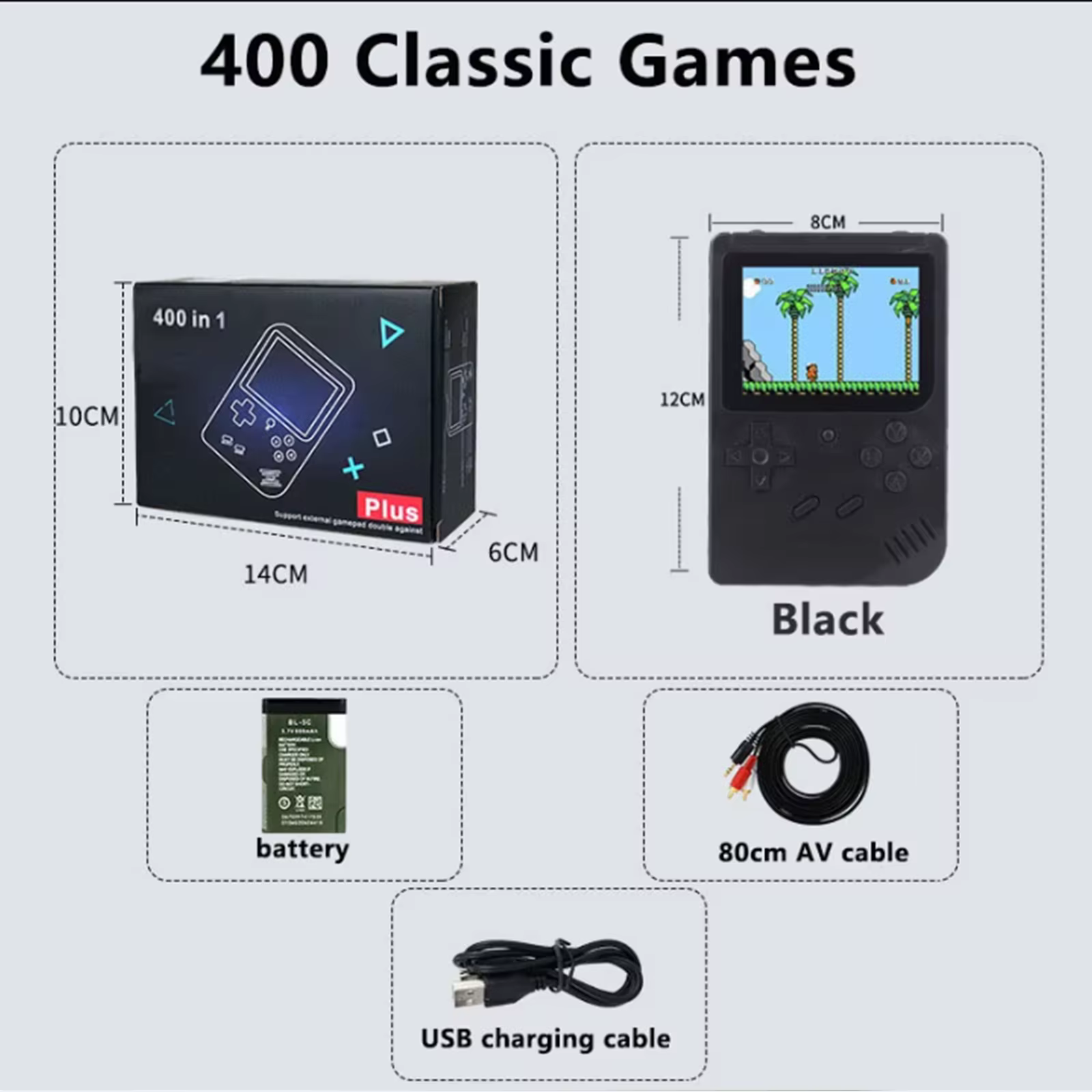 2026 Retro Handheld Console with 400 Classic Games