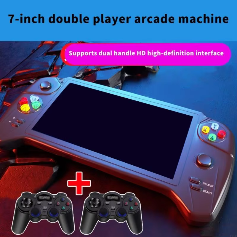 Handheld Retro Game Console with Double Joystick 7-inch Screen