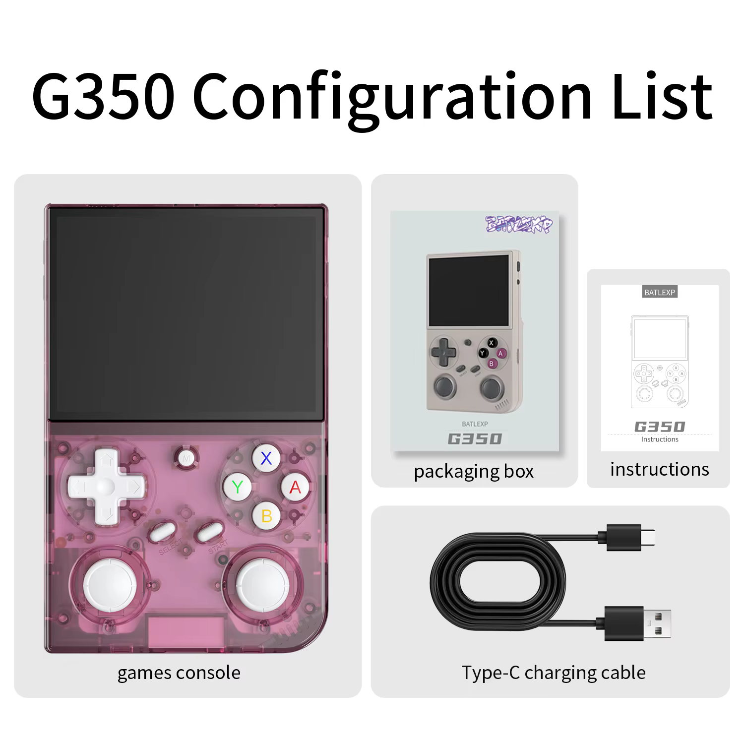 G350 Retro Handheld Game Console 3.5" IPS Linux RK3326
