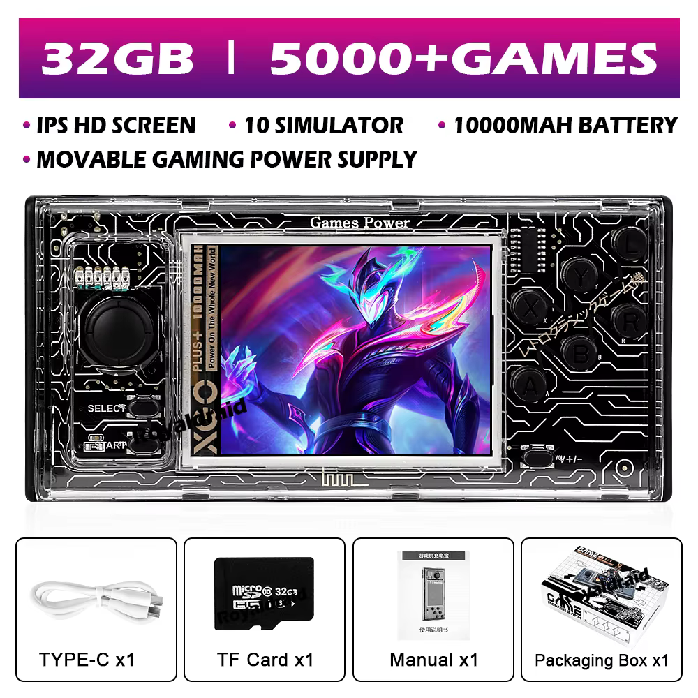 A10 Handheld Game Console with 5000+ Games 2IN1 Power Bank