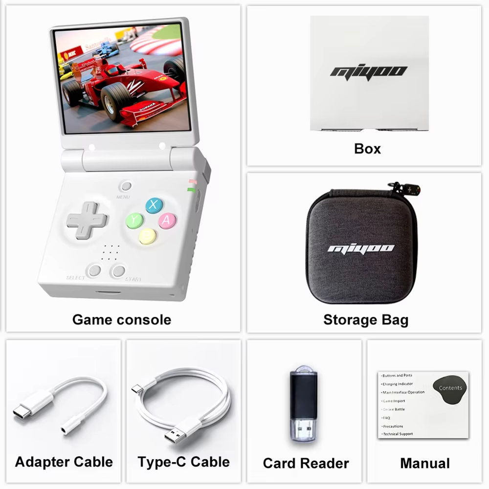 MIYOO Mini Flip Retro Handheld Game Console 2.8'' IPS