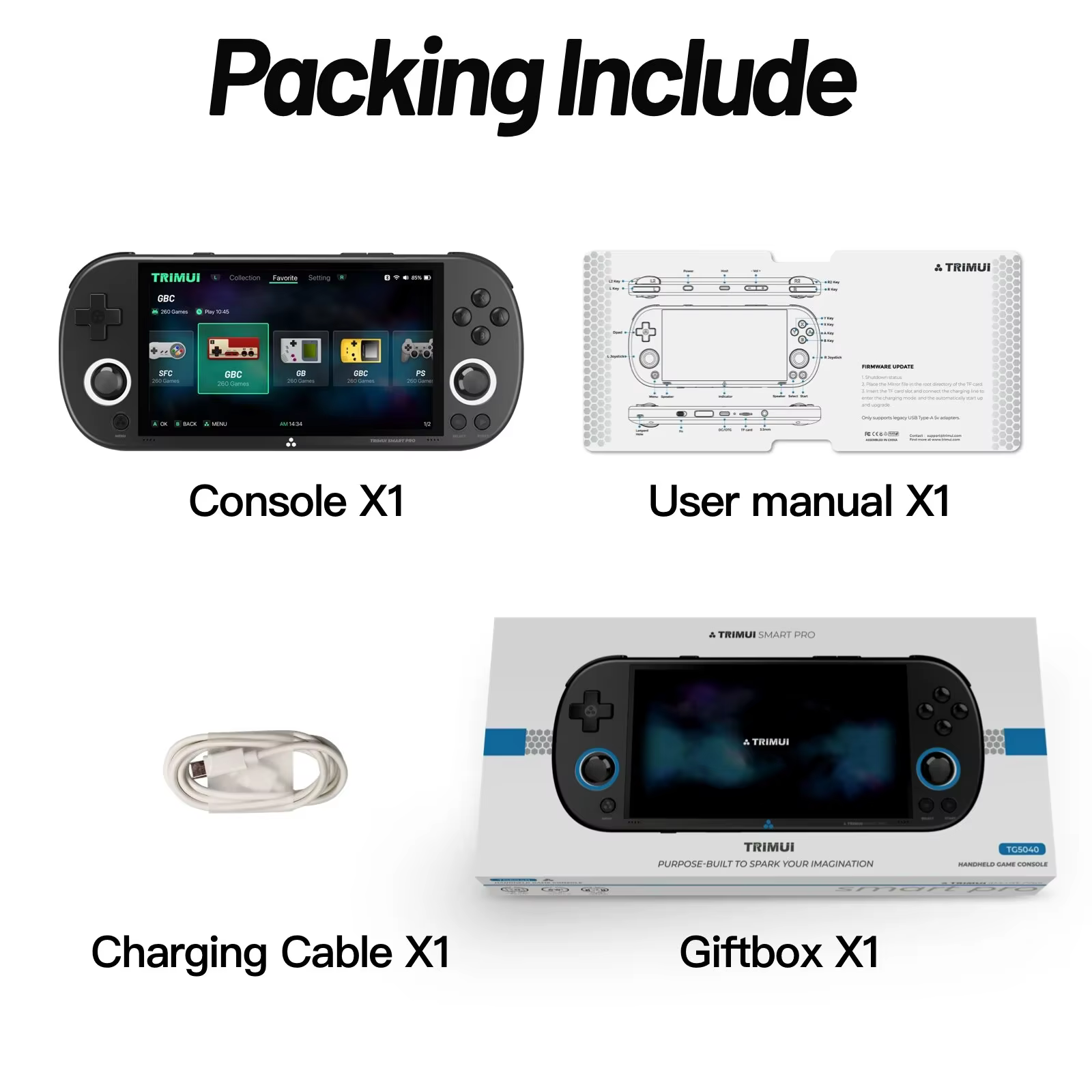 Trimui Smart Pro Handheld Game Console with 4.96'' IPS Screen