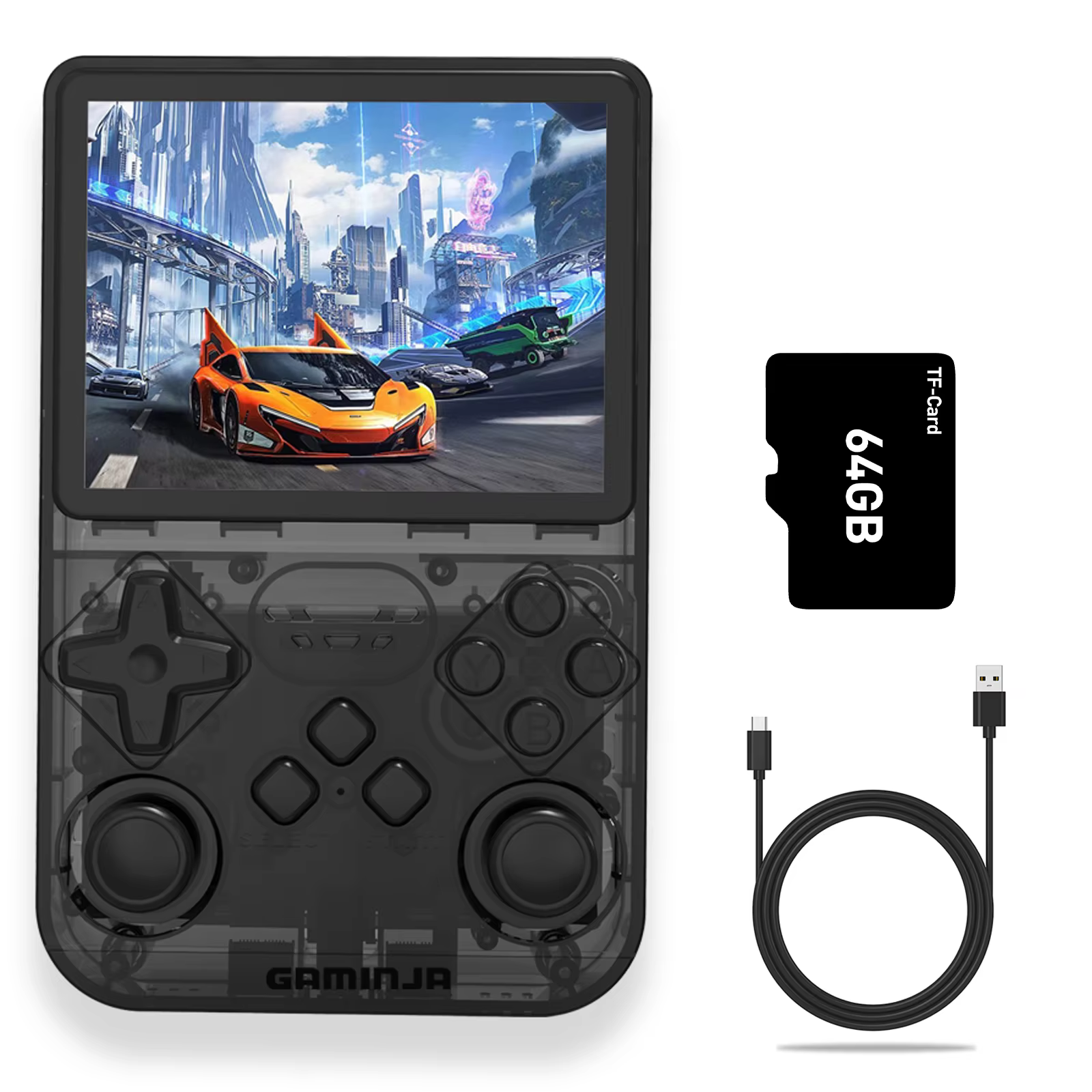 GAMINJA Retro Handheld Console with 64GB & IPS Screen