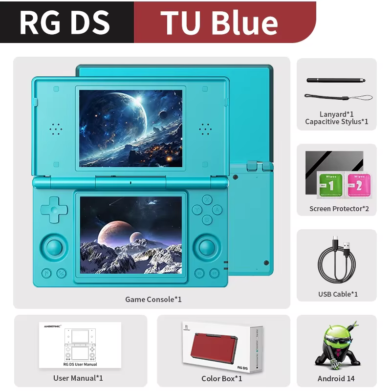 ANBERNIC RG DS 4" Dual-Screen Android 14 Game Console