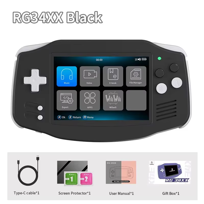 Anbernic RG34XX Retro Handheld Gaming Console 3.4 Inch IPS