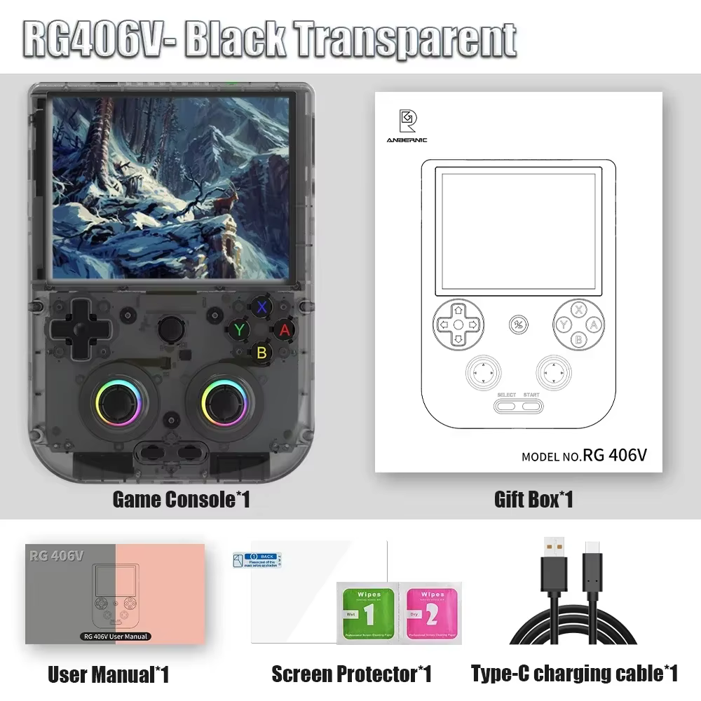 ANBERNIC RG406V 4'' IPS Android 13 Gaming Console 128GB