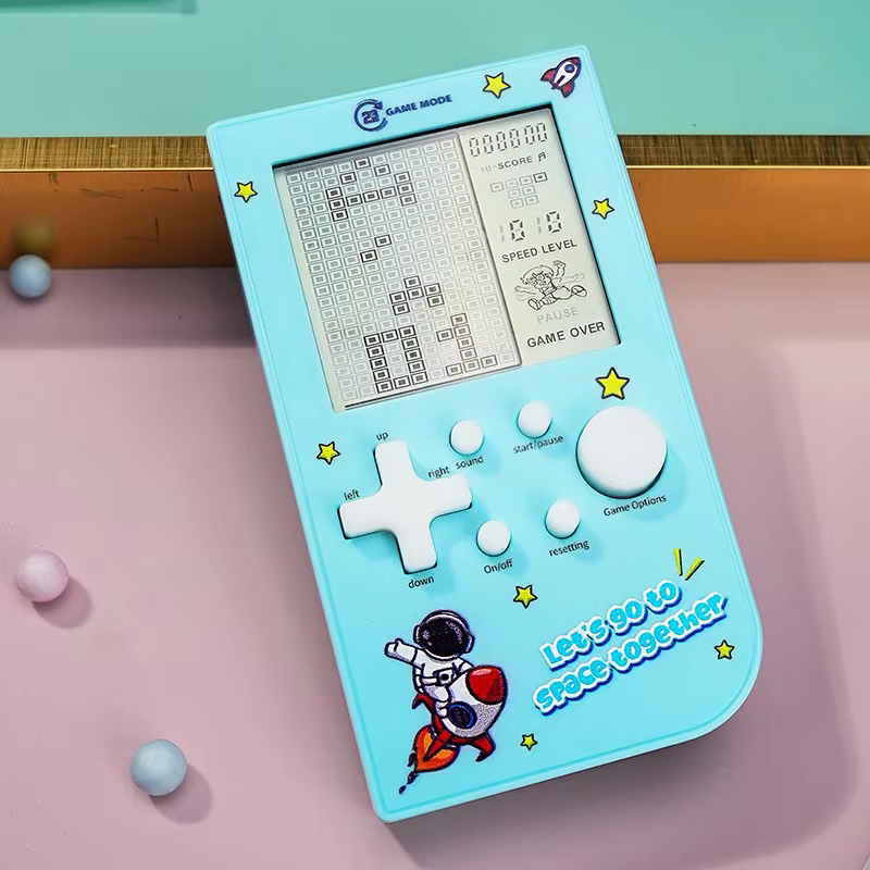 Large-Screen Retro Tetris Handheld Game Console