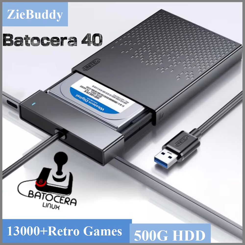ZieBuddy 500GB Batocera 40 Linux Retro Gaming HDD