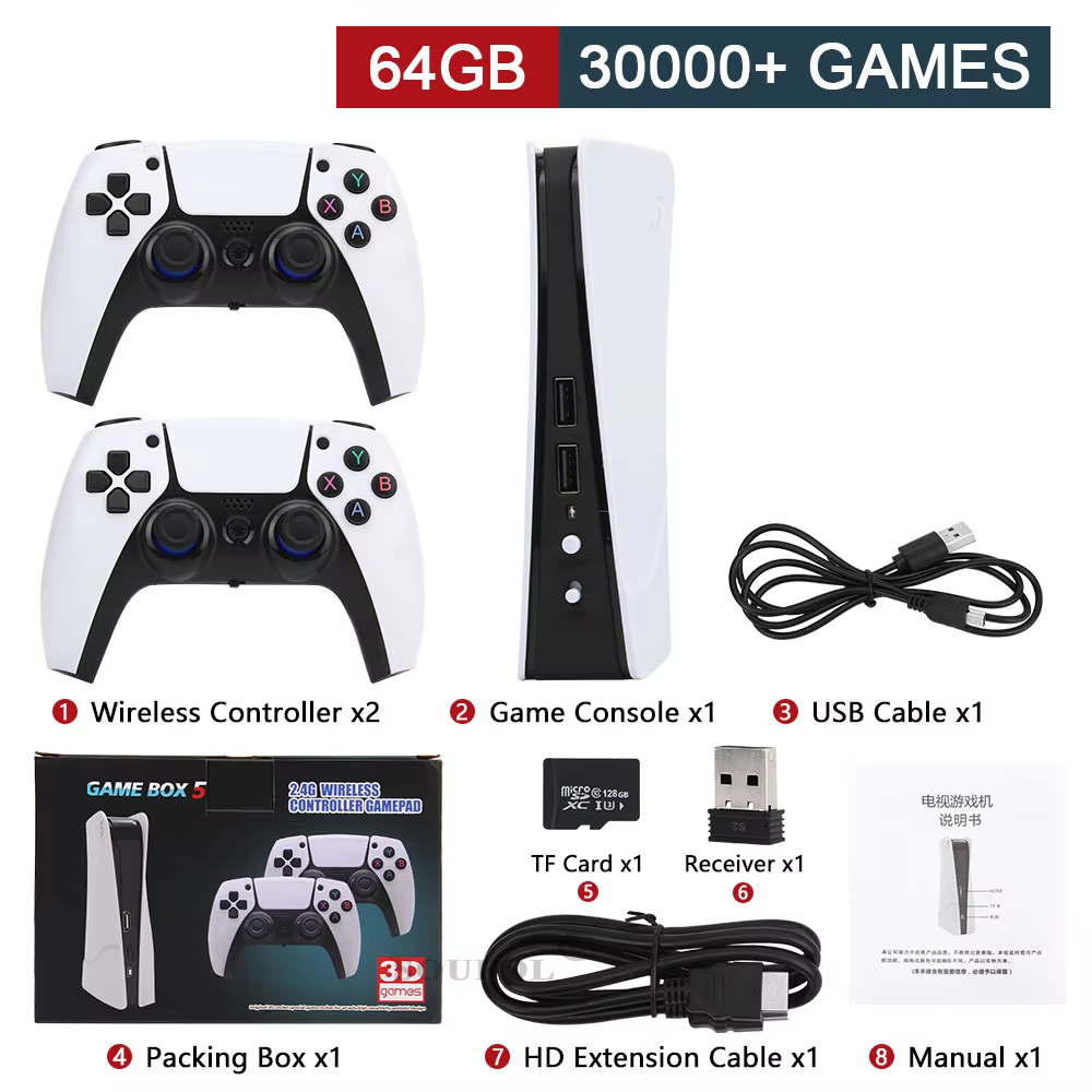 GB5-P5 4K TV Game Console 256G 50000 Games Wireless
