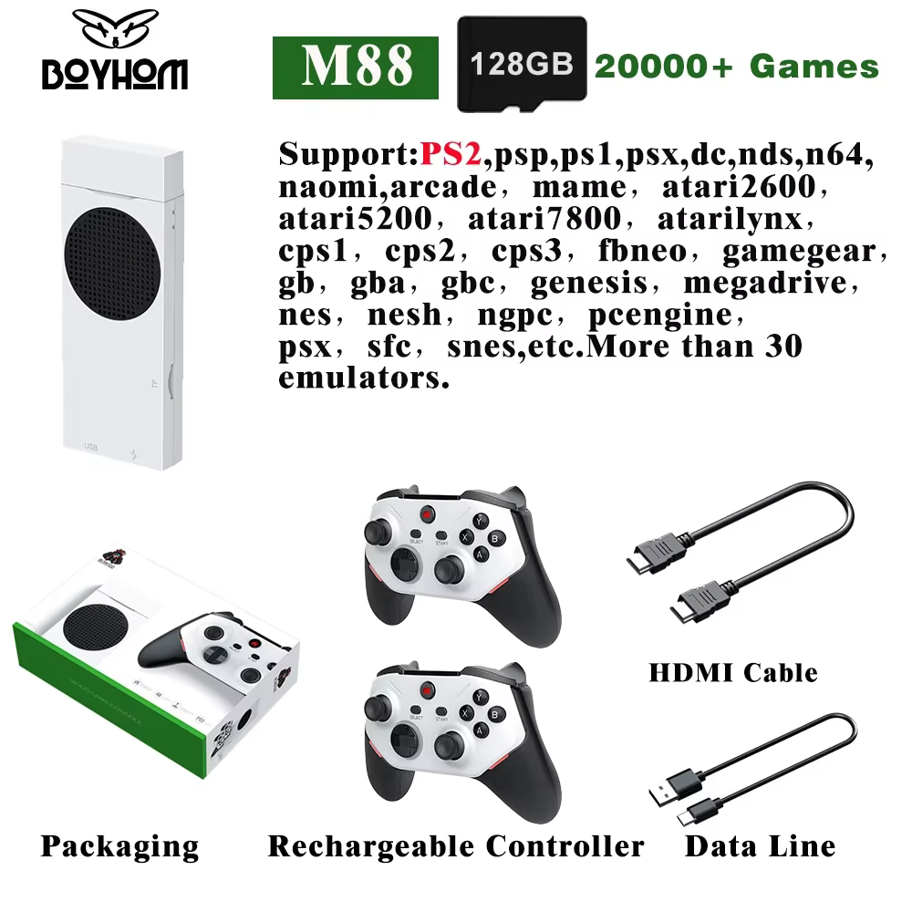 BOYHOM M88 Retro Gaming Console 20000+ Games Plug & Play
