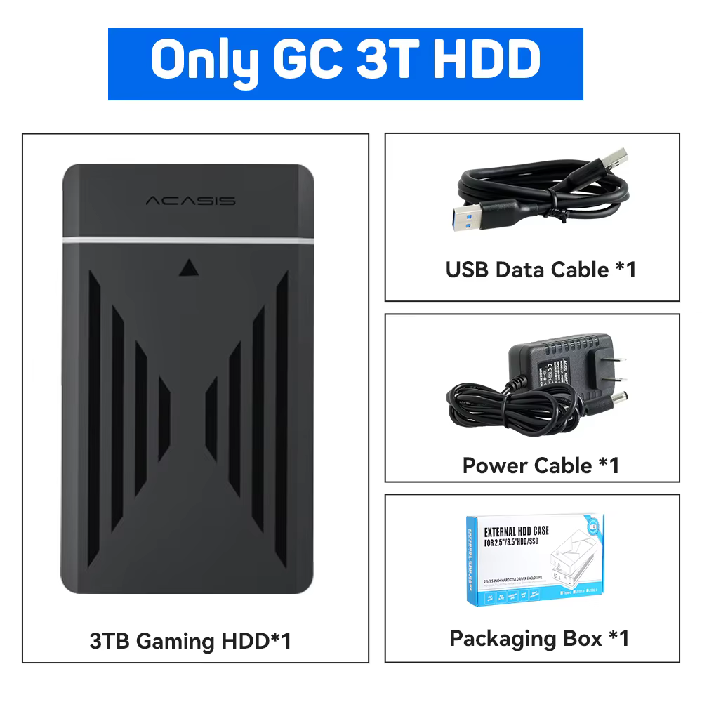 3TB Portable Gaming HDD with 17300+ Games for Multiple Consoles