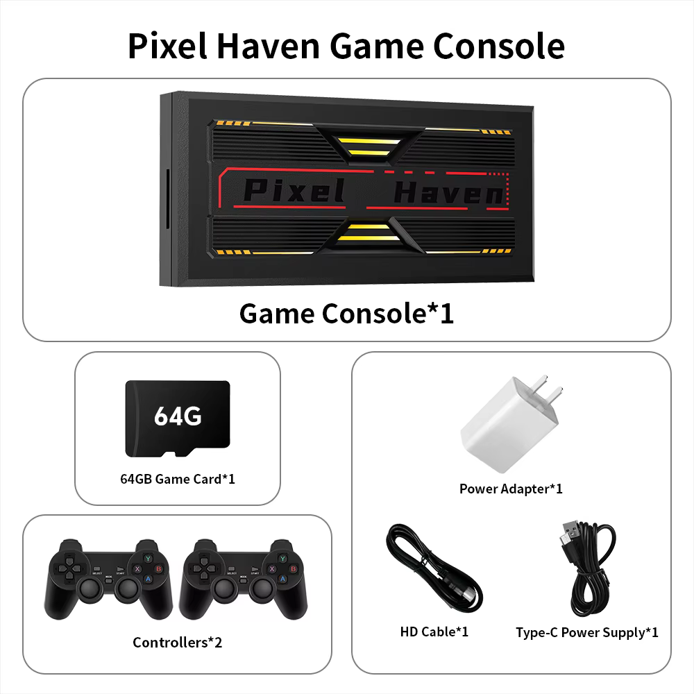 Pixel Haven Retro Game Console with 31000+ Games & Emulators