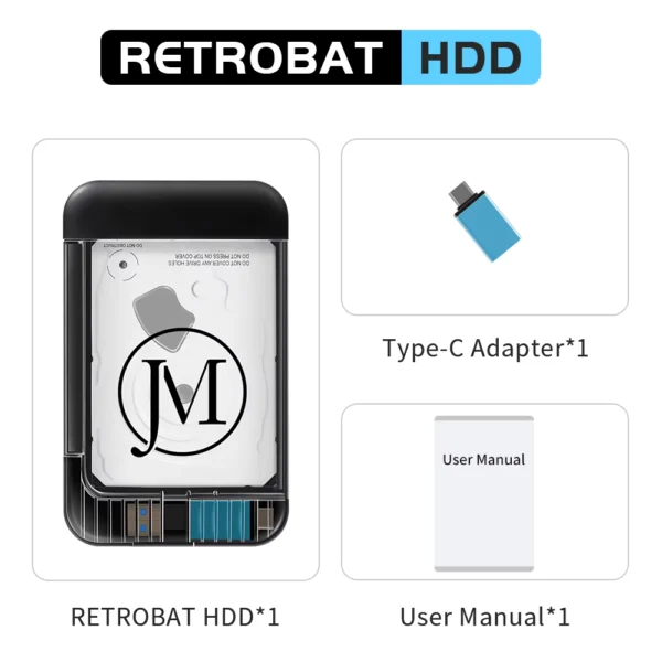 RETROBAT Portable 500G HDD 70+ Emulators 64000+ Games