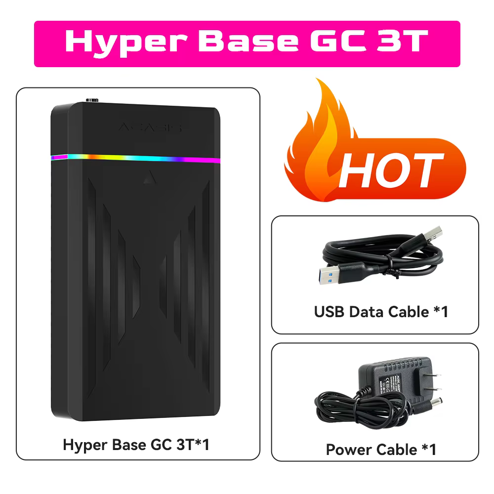 Hyper Base GC 3TB Retro Gaming HDD with 17000+ Games