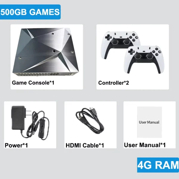 2TB Retro Game Console with 70000+ Games and Wireless Controller