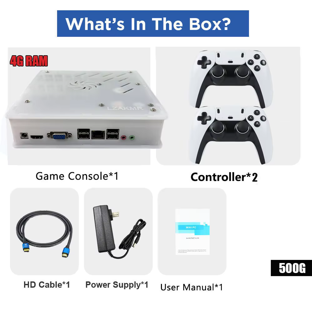 X8 Retro Game Console 500GB with 70,000+ Games & 60+ Emulators