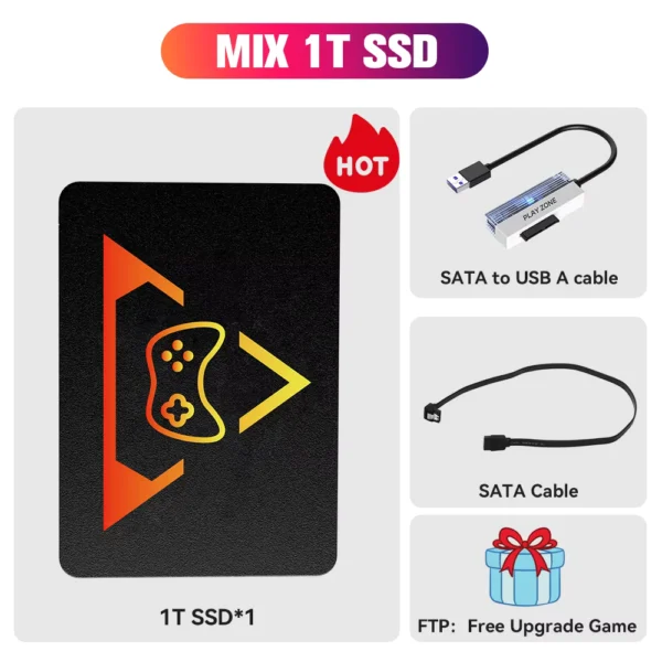 Hyper Base Play Zone 1T Retro Gaming SSD with 16191 Games