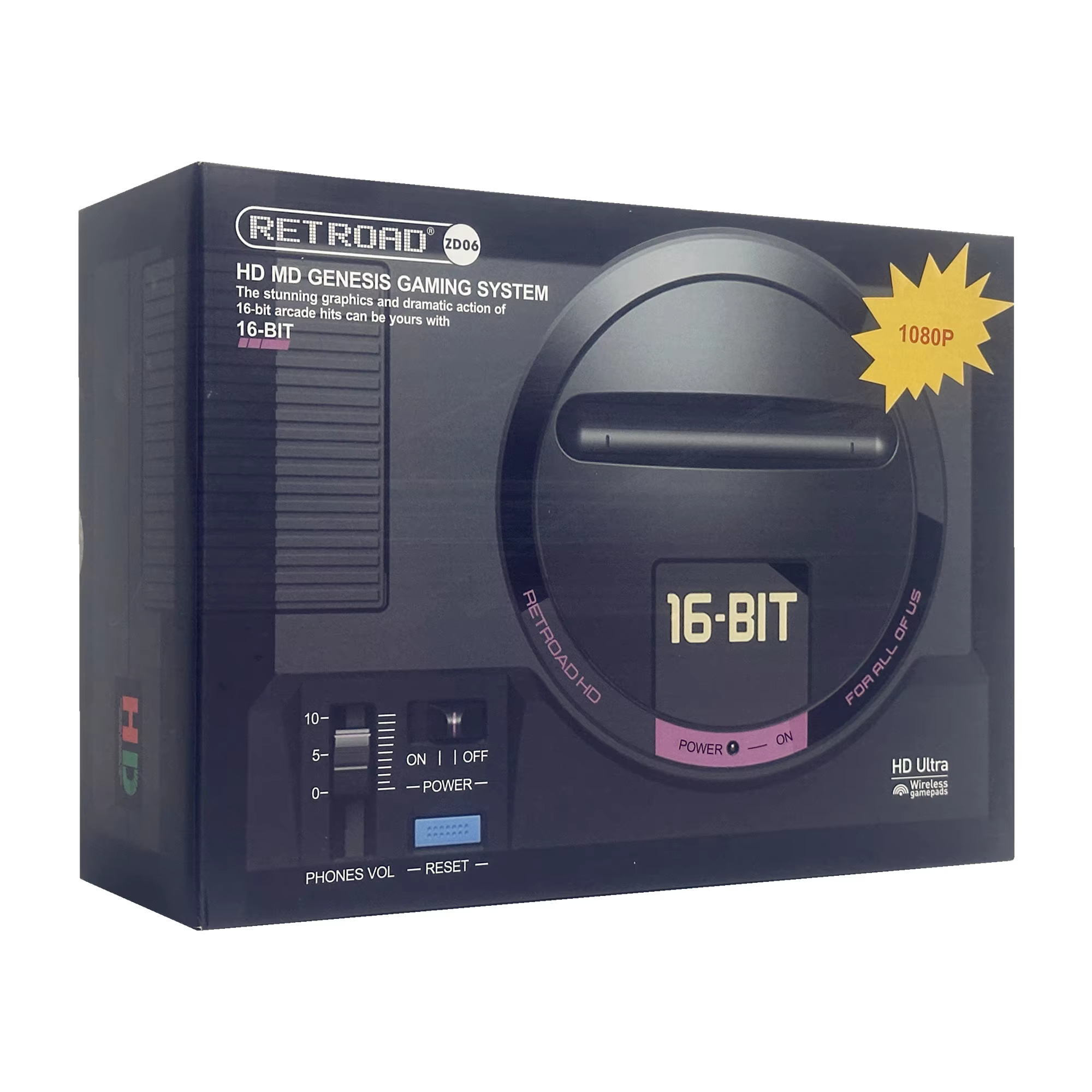 RETROAD HD Ultra 1080P Genesis Mega Drive Console with 450 Games