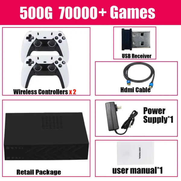 R3 PRO Retro Game Console 500GB with 70000+ Games