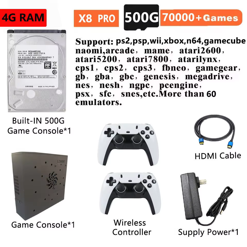 Super Game Console X8 Pro 70000+ Games with Win11 & Batocera
