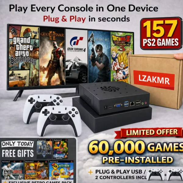 Retro Plug & Play Console with 157 PS2 Classics