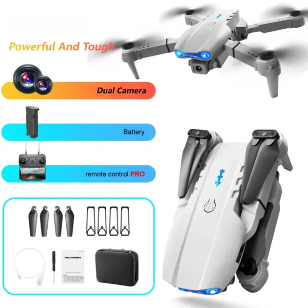 E99 Foldable Drone with Dual HD Cameras and Accessories