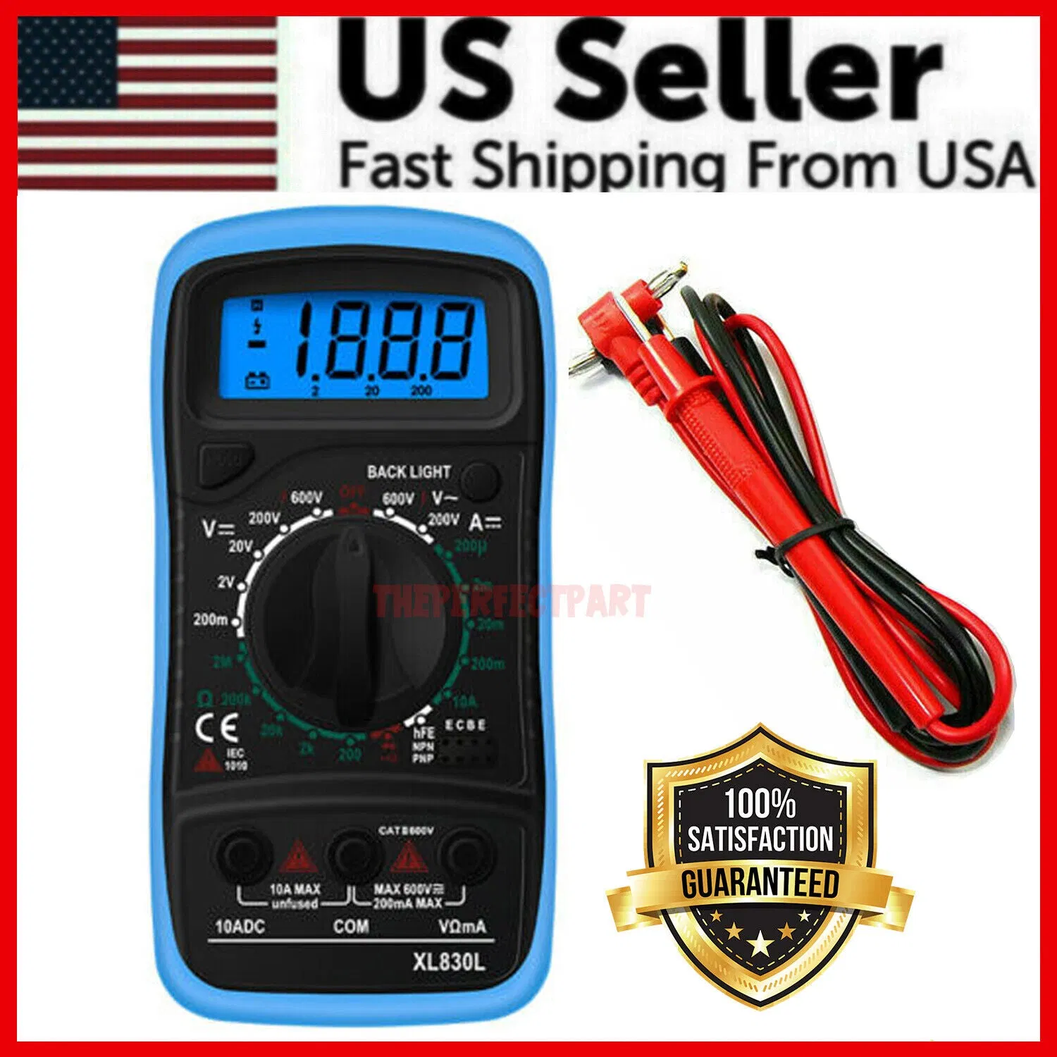 XL830L Digital Multimeter AC DC Voltmeter Ammeter Ohmmeter