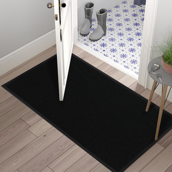 Black PVC Composite Entrance Mat 90x150x1.2cm Heavy-Duty