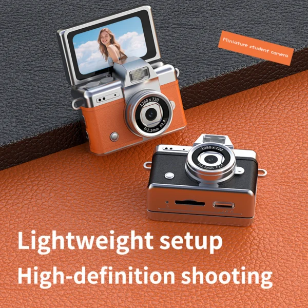 Retro Thumb-Flip Compact Digital Camera with HD Screen