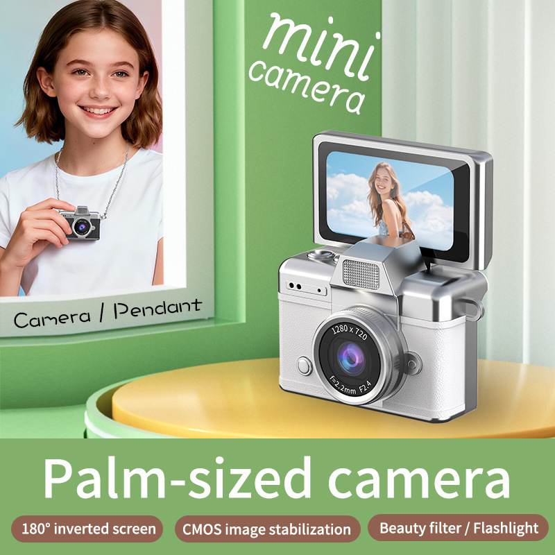 Retro Mini Digital Camera with Thumb-flipping Screen