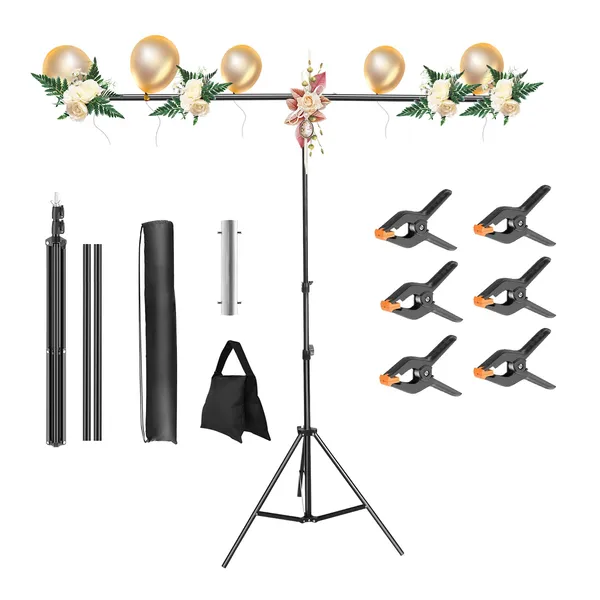 5×6.5FT Adjustable Heavy Duty T-Shape Photo Backdrop Stand