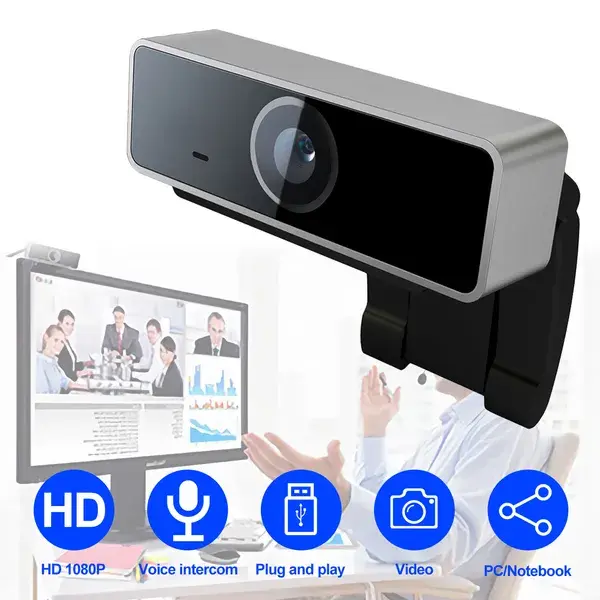 FHD 1080P USB Webcam with Auto Focus & Mic