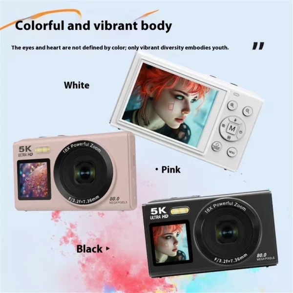 HD Dual-screen Selfie Video WiFi Portable Digital Camera