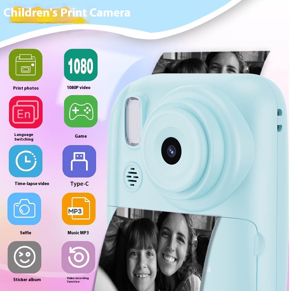 Children's HD Toy Digital Camera with Printable Photos