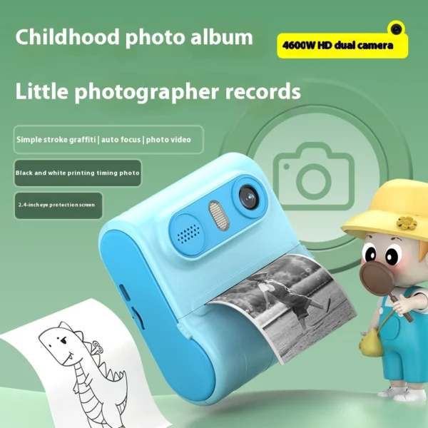 Instant Thermal 4600W HD Dual-Camera Kids Printing Camera
